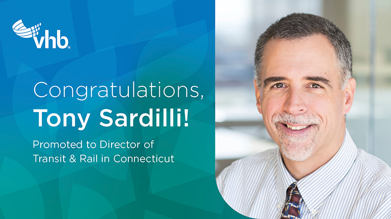 Headshot of Tony Sardilli, who was promoted to Director of Transit and Rail in Connecticut.  
