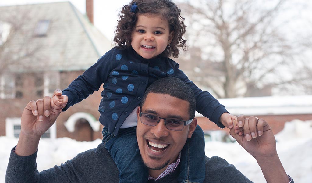 VHB employee finding work life balance while spending time with his daughter.