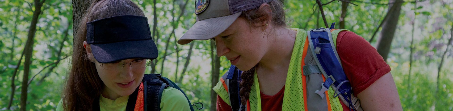 We Make a Difference: Two VHB team members in safety gear work in the field.