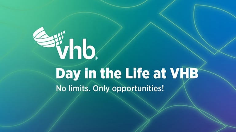 Day in the life at VHB text on early career pattern.