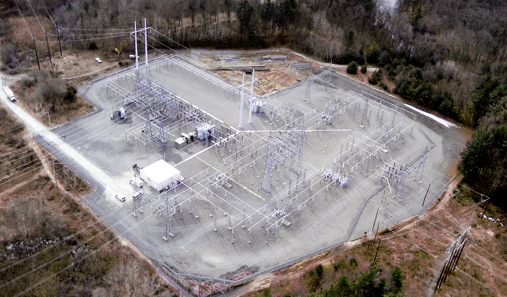  Aerial view of power grid site.