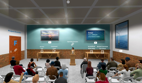 Screengrab of Ocean Wind Virtual Meeting Room