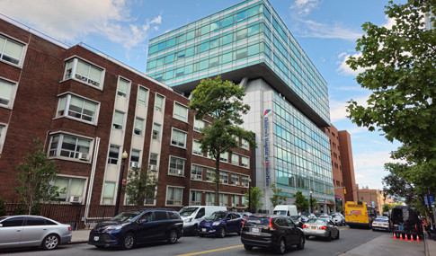 Exterior tower of the children’s hospital at Montefiore.