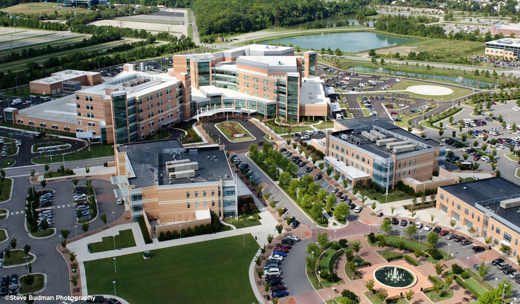Aerial view of Princess Anne Health Campus in Virginia Beach, VA.