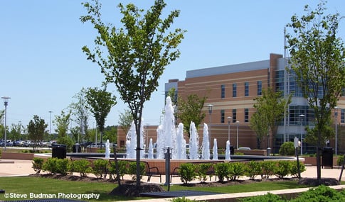 Outdoor water feature on the Princess Anne Health Campus in Virginia Beach, VA.