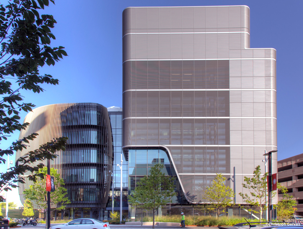 Modern Interdisciplinary Science & Engineering building at Northeastern University.
