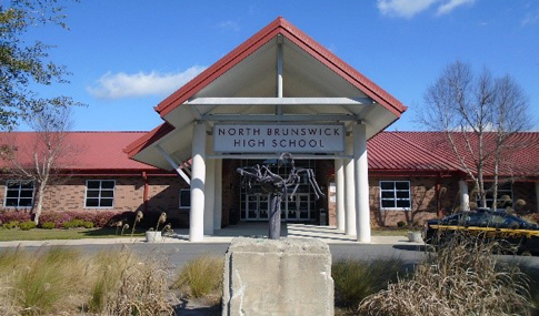 Exterior entrance of New Brunswick High School.