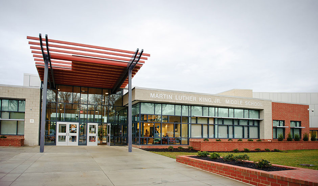 Exterior of Martin Luther King, Jr. Middle School