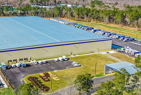 Aerial view of Pepsi distribution center in Chesterfield County, Virginia.