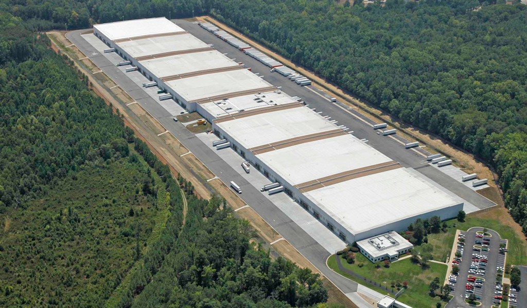 Aerial view of the Philip Morris USA warehouse and distribution center in Richmond, Virginia.