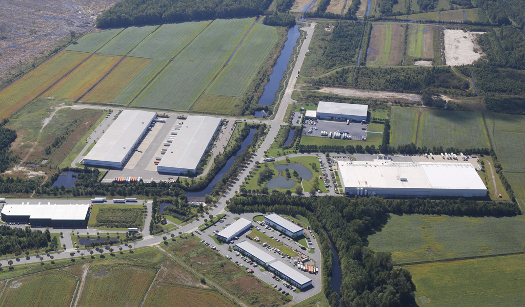 Aerial view of Prologis Park at Northgate Commerce Park in Suffolk, Virginia.