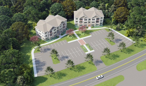 A rendering of multi-family apartments for the Town of Whately. 
