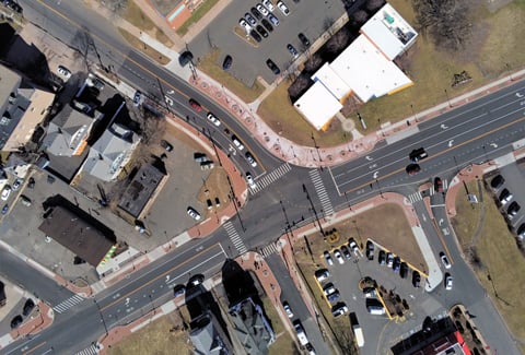 Aerial image of Albany Ave (RT. 44) Corridor.