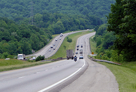 Highway traffic in Virginia.