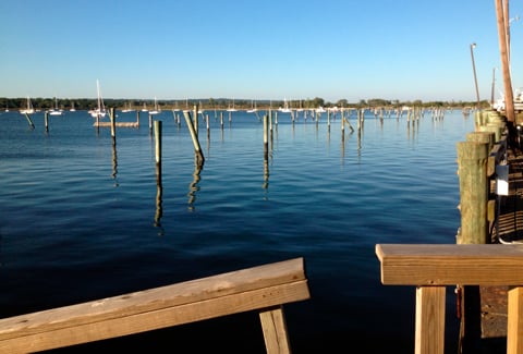 Storm damage to piers at Great Kills Marina in New York following Hurricane Sandy. 