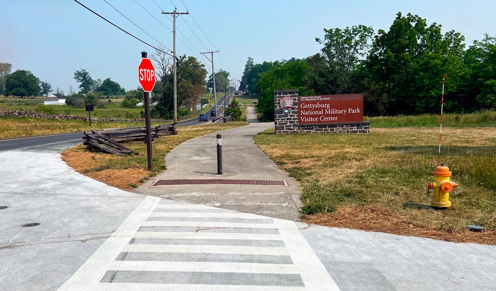 Roadway completed at Gettysburg National Military Park.
