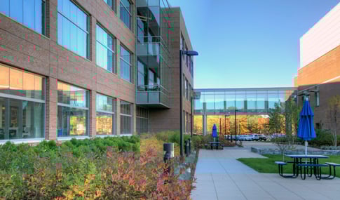 Bristol Myers Squibb exterior view of the biologic research and development building