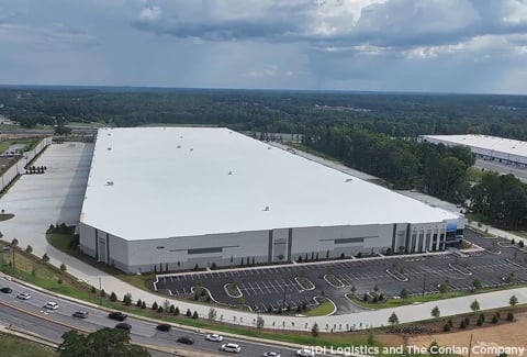 Oblique aerial of a 1 million-square-foot industrial facility in Buford, GA.