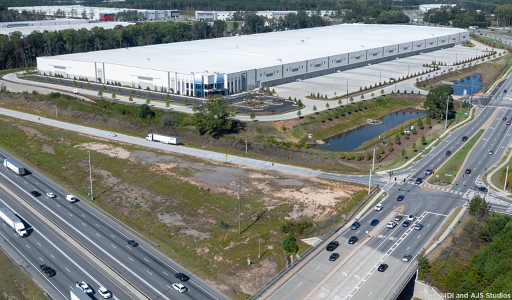 Oblique aerial of a 1 million-square-foot industrial facility in Buford, GA. 