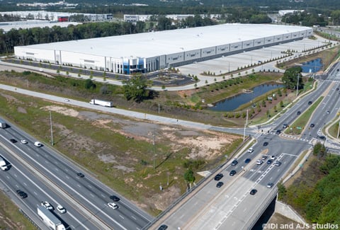 Oblique aerial of a 1 million-square-foot industrial facility in Buford, GA. 