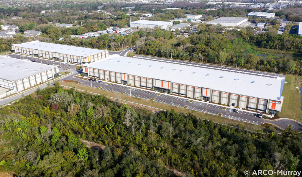 Aerial view of Princeton Oaks industrial park.
