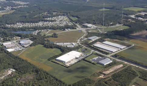 Aerial view showing roadway access to Prologis Park at Northgate Commerce Park.