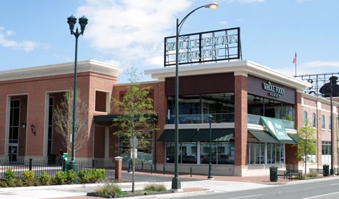 Exterior view of Whole Foods in Richmond, Virginia within the Sauer Center neighborhood. 