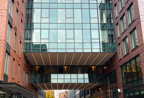 Street-level rendering of the Idyl multiuse residential development along Queensbury Street in the Fenway neighborhood.