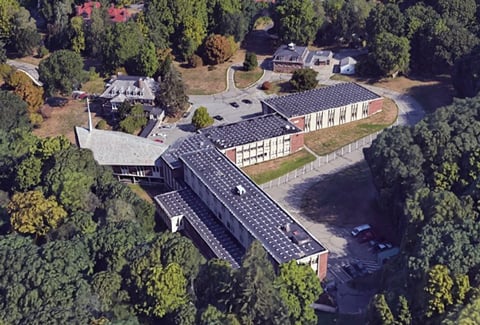 Aerial view of Boston College, Newton East campus