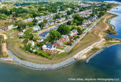 The 4,200 linear feet of new living shoreline at Ohio Creek Watershed.