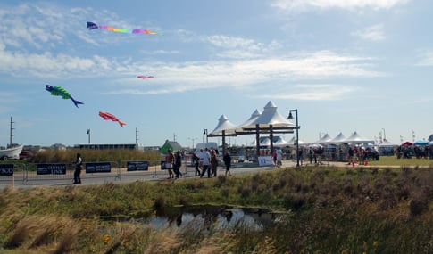 Visitors enjoying the Outer Banks Seafood Festival at the Soundside Event site. 