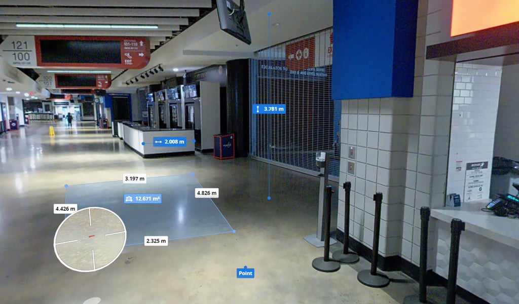 Digital scan of arena concourse.