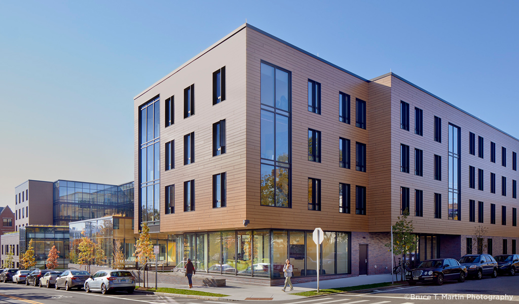 Exterior view of Brown University’s new Health and Wellness Center and Residence Hall