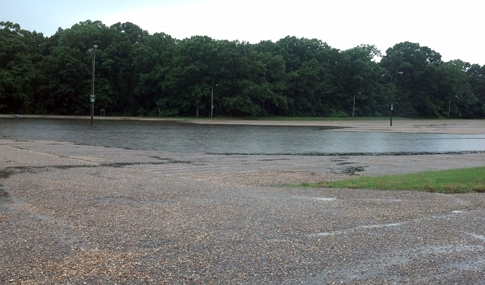 The original overflow site experienced significant ponding.