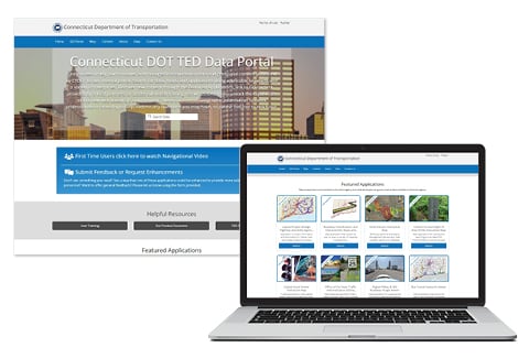 Screen shot of the CTDOT Transportation Enterprise Database’s data portal.