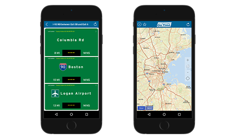 MassDOT’s Go Time app allows users to see accurate estimates for travel times.