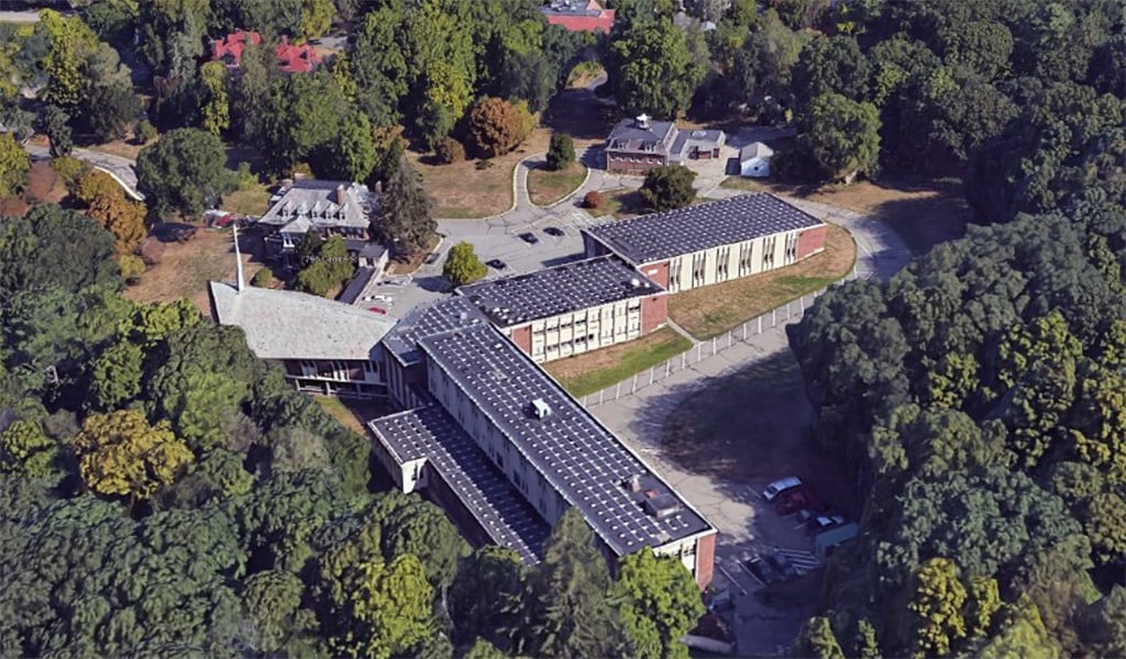Aerial view of Boston College, Newton East campus