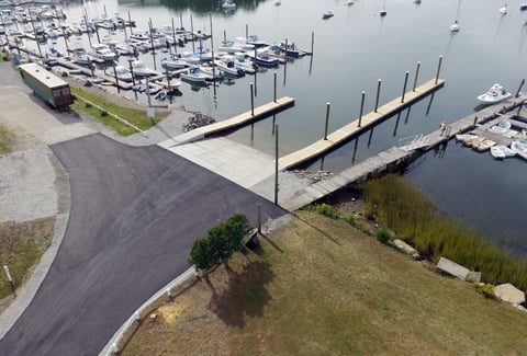 The new ramp includes three launch lanes, a steeper slope for improved usability, and 400 feet of side-tie dockage. 