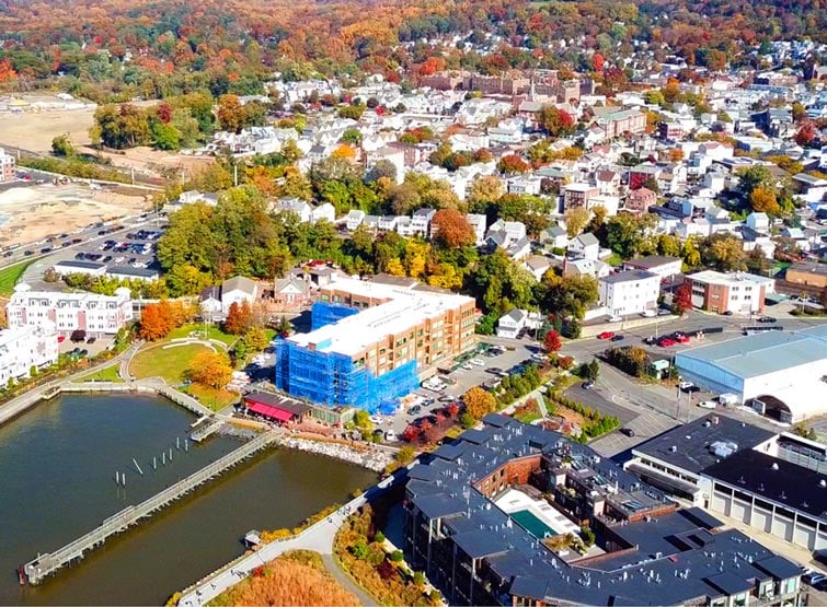 Aerial view of the Village of Sleepy Hollow.