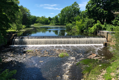 Mill Creek Pond dam.