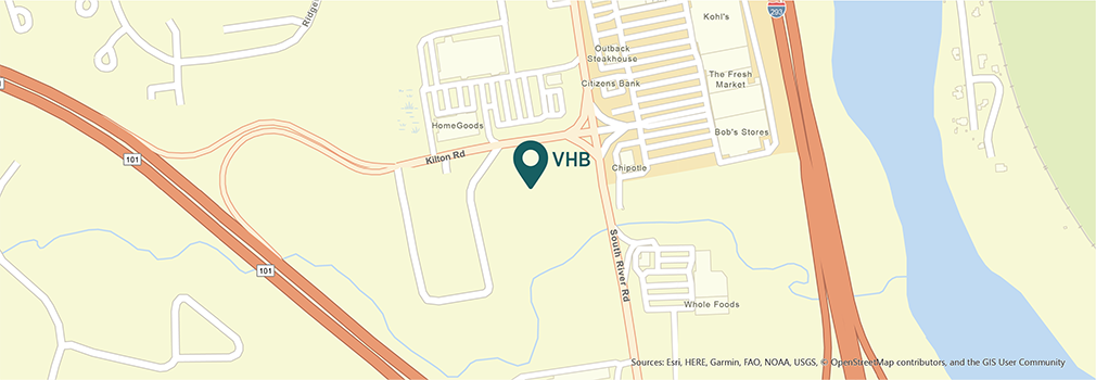 Location of VHB's Bedford, New Hampshire office.