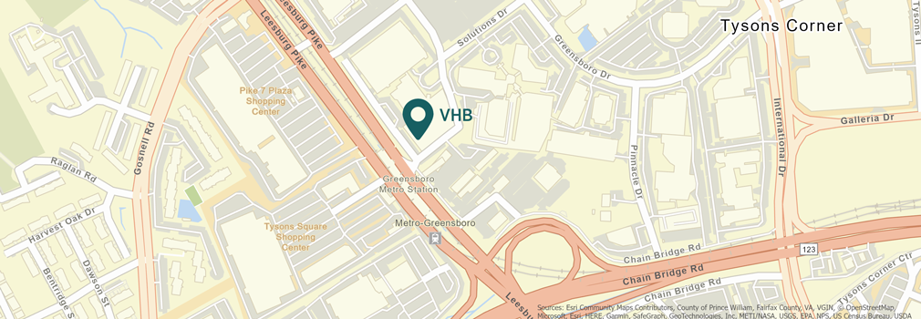 Location of VHB's Tysons office
