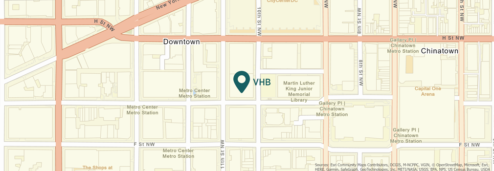 Location of VHB's Washington DC office