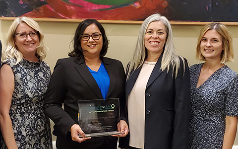 VHB's Sophia Villavicencio-Ortiz receives CUTR's New Voice in Transportation award.