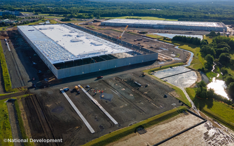 Aerial photo of two warehouses in East Hartford, CT.