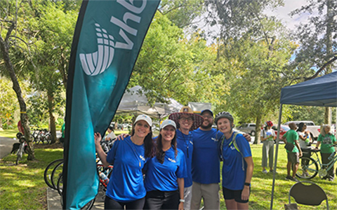 VHB staff members pose for Bike 5 Cities