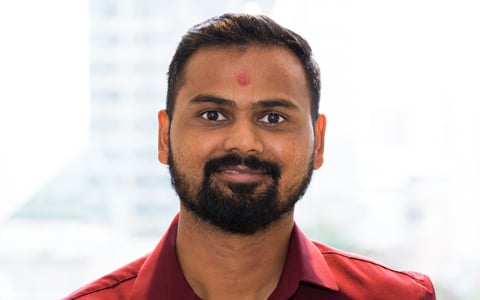 Chirag Patel smiling at the camera.