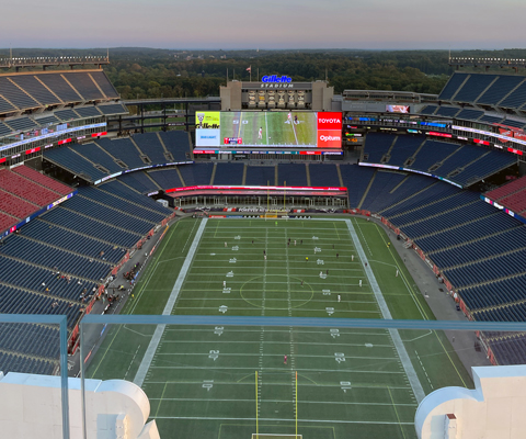 View of the field at Gillette Stadium.