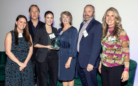VHB’s J.D. Hines networks at the HRACRE Excellence in Design Awards.