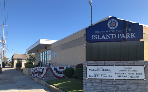 Sign outside of the Village of Island Park town hall.
